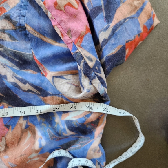 Nic+Zoe Womens Button Up Dreamscape Crinkle Shirt Size XL Multicolor Floral - Picture 9 of 11